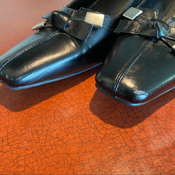 CARRIAGE COURT Shoes Woman’s 6 Becca Shoes BLACK leather HEEL VINTAGE SHOE - Picture 5 of 6